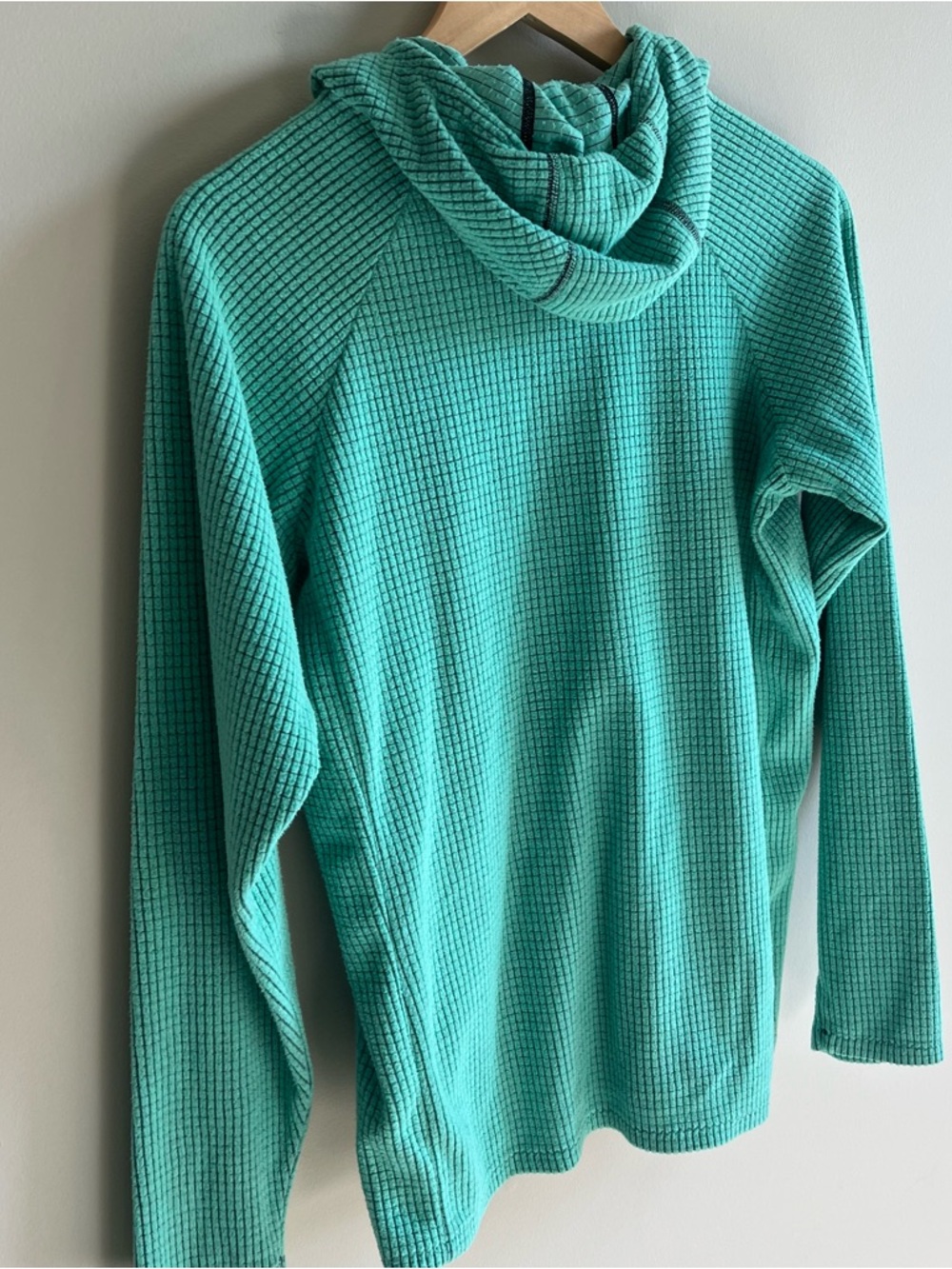 Melanzana Men Small (Women Medium) MicroGrid Fleece Hoodie Lagoon Color - Picture 6 of 12